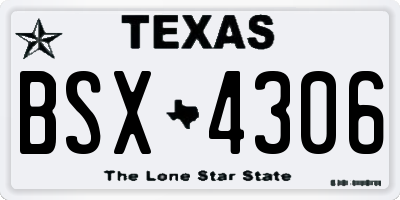 TX license plate BSX4306