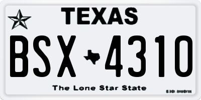 TX license plate BSX4310