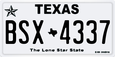 TX license plate BSX4337