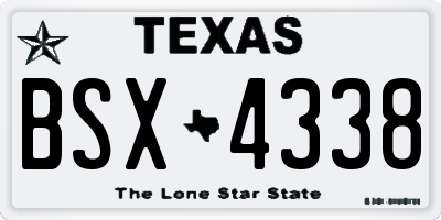 TX license plate BSX4338