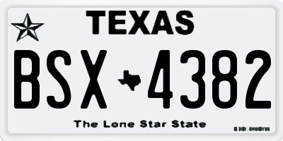 TX license plate BSX4382