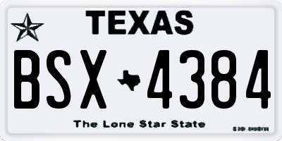 TX license plate BSX4384