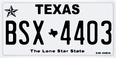 TX license plate BSX4403