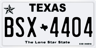TX license plate BSX4404