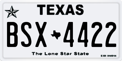 TX license plate BSX4422