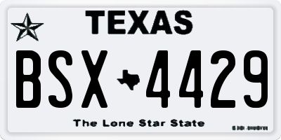 TX license plate BSX4429