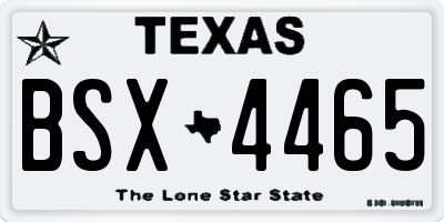 TX license plate BSX4465