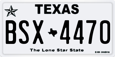 TX license plate BSX4470