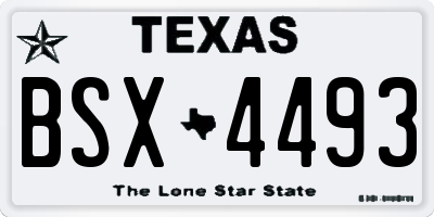 TX license plate BSX4493