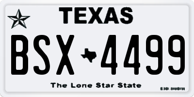 TX license plate BSX4499
