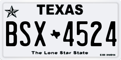 TX license plate BSX4524