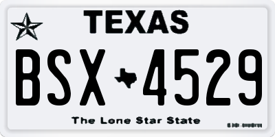 TX license plate BSX4529