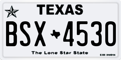 TX license plate BSX4530
