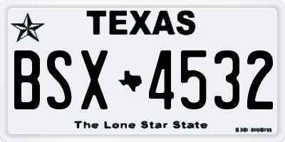 TX license plate BSX4532