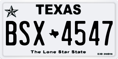 TX license plate BSX4547