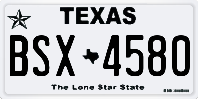 TX license plate BSX4580