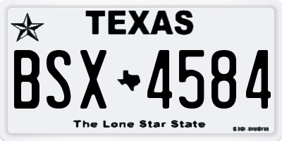 TX license plate BSX4584