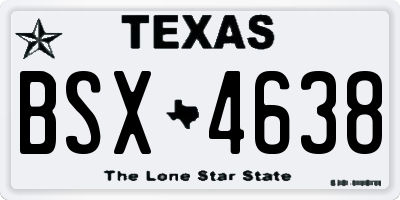 TX license plate BSX4638