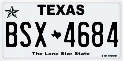 TX license plate BSX4684