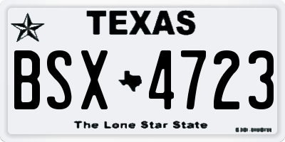 TX license plate BSX4723