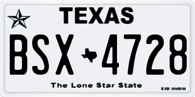 TX license plate BSX4728