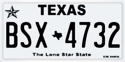 TX license plate BSX4732
