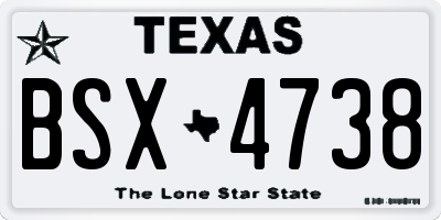 TX license plate BSX4738
