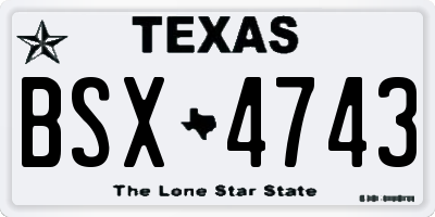 TX license plate BSX4743