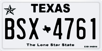 TX license plate BSX4761