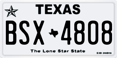 TX license plate BSX4808