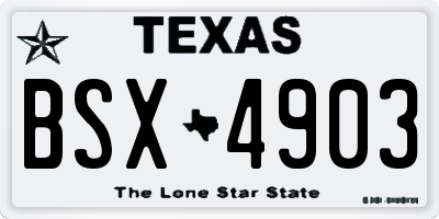 TX license plate BSX4903