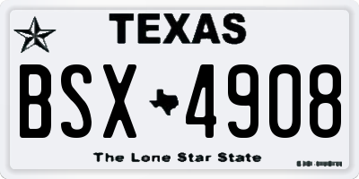 TX license plate BSX4908