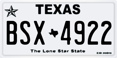 TX license plate BSX4922