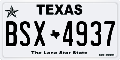 TX license plate BSX4937