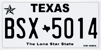 TX license plate BSX5014