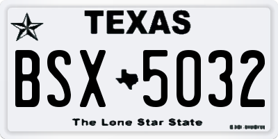TX license plate BSX5032