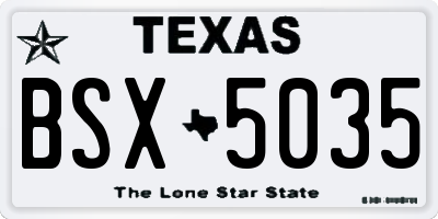 TX license plate BSX5035