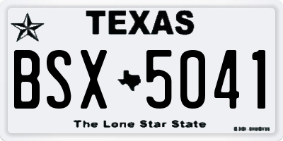 TX license plate BSX5041