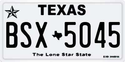TX license plate BSX5045