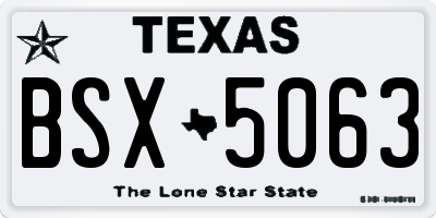 TX license plate BSX5063