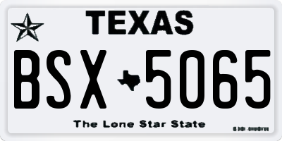 TX license plate BSX5065