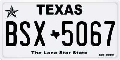TX license plate BSX5067