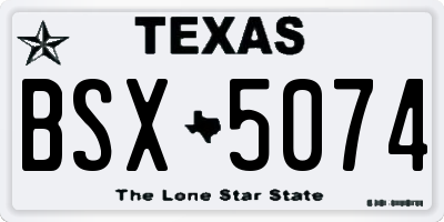 TX license plate BSX5074