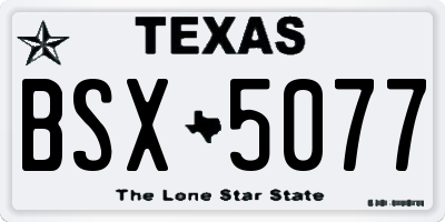 TX license plate BSX5077
