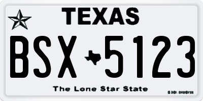 TX license plate BSX5123