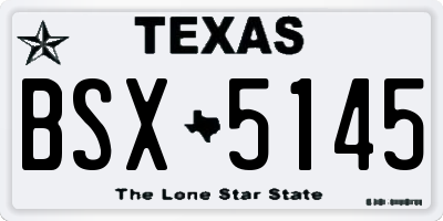 TX license plate BSX5145