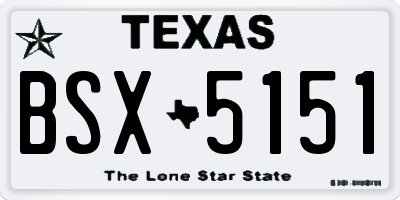 TX license plate BSX5151