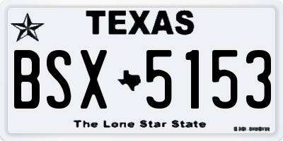 TX license plate BSX5153