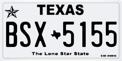 TX license plate BSX5155