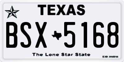 TX license plate BSX5168